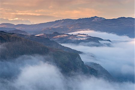 simsearch:841-03489985,k - Mist shrouded mountains at dawn, Lake District, Cumbria, England, United Kingdom, Europe Stock Photo - Rights-Managed, Code: 841-08031462