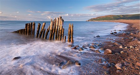 exmoor national park - Wooden sea defences at Porlock Bay in Exmoor National Park, Somerset, England, United Kingdom, Europe Foto de stock - Con derechos protegidos, Código: 841-08031508