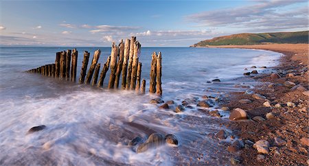 somerset - Wooden sea defences at Porlock Bay in Exmoor National Park, Somerset, England, United Kingdom, Europe Photographie de stock - Rights-Managed, Code: 841-08031508