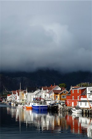 Henningsvaer village, Lofoten Islands, Arctic, Norway, Scandinavia, Europe Stockbilder - Lizenzpflichtiges, Bildnummer: 841-08059499