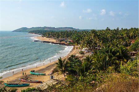 View over Anjuna beach, Goa, India, Asia Stock Photo - Rights-Managed, Code: 841-08059516