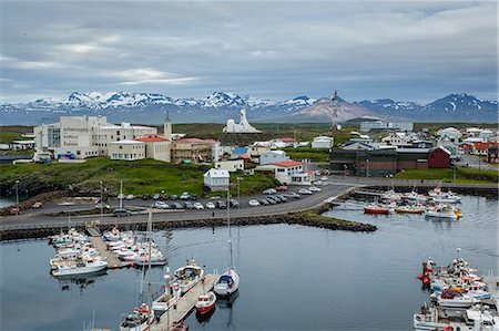 simsearch:841-09055592,k - View over the fishing port and houses at Stykkisholmur, Snaefellsnes peninsula, Iceland, Polar Regions Foto de stock - Con derechos protegidos, Código: 841-08059540