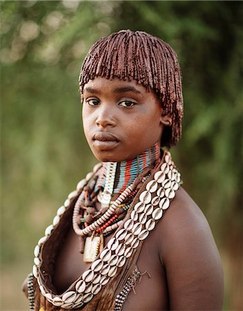 Portrait of Warka, Hamar Tribe, Omo Valley, Ethiopia, Africa Stock Photo - Rights-Managed, Code: 841-08059648