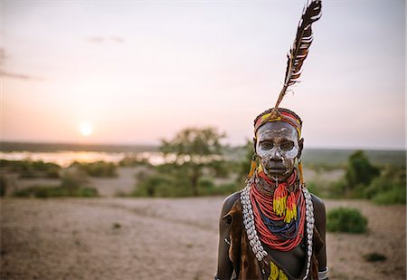 Portrait of Kanke, Kara Tribe, Korcho Village, Omo Valley, Ethiopia, Africa Stock Photo - Rights-Managed, Code: 841-08059657