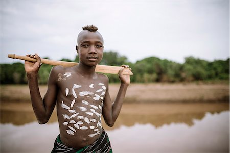 Portrait of Nani, Kara Tribe, Duse Village, Omo Valley, Ethiopia, Africa Foto de stock - Con derechos protegidos, Código: 841-08059658