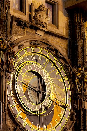 prague astronomical clock - Astronomical Clock on the Town Hall, Old Town Square, UNESCO World Heritage Site, Prague, Czech Republic, Europe Stock Photo - Rights-Managed, Code: 841-08101715