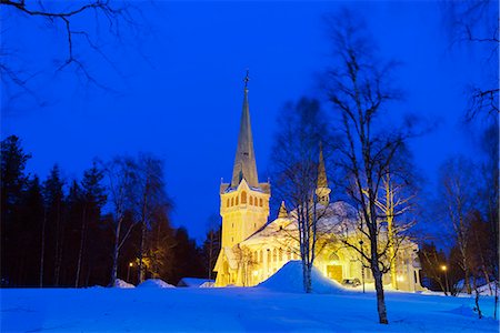 Local church, Jokkmokk, Lapland, Arctic Circle, Sweden, Scandinavia, Europe Stock Photo - Rights-Managed, Code: 841-08101848