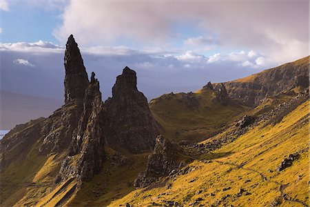 simsearch:841-06345386,k - The Old Man of Storr basalt pillars on the Isle of Skye, Inner Hebrides, Scotland, United Kingdom, Europe Foto de stock - Con derechos protegidos, Código: 841-08101977