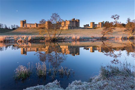 Early morning sunshine in winter illuminates Alnwick Castle in Northumberland, England, United Kingdom, Europe Foto de stock - Con derechos protegidos, Código: 841-08102001