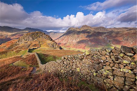 simsearch:841-05848834,k - Drystone wall near the Langdale Valley in autumn in the Lake District National Park, Cumbria, England, United Kingdom, Europe Photographie de stock - Rights-Managed, Code: 841-08102028
