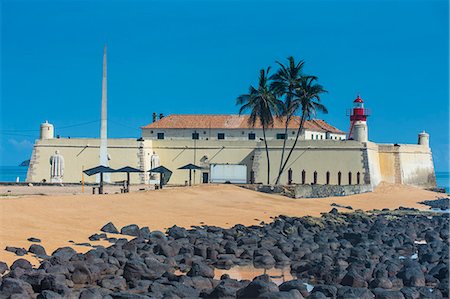 fortress with sea - San Sebastian Fort, city of Sao Tome, Sao Tome and Principe, Atlantic Ocean, Africa Stock Photo - Rights-Managed, Code: 841-08102131