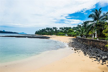 sao tome - Sandy beach of a four star hotel in Ilheu das Rolas, Sao Tome and Principe, Atlantic Ocean, Africa Stock Photo - Rights-Managed, Code: 841-08102155