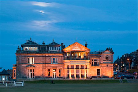 simsearch:841-03517124,k - Moonrise over the Royal and Ancient Golf Club, St. Andrews, Fife, Scotland, United Kingdom, Europe Stock Photo - Rights-Managed, Code: 841-08102175