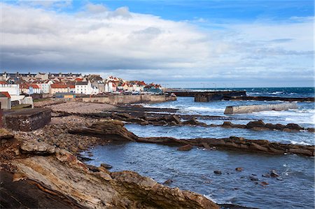 fife - St. Monans fishing village and harbour from the Fife Coast Path, Fife, Scotland, United Kingdom, Europe Foto de stock - Con derechos protegidos, Código: 841-08102177