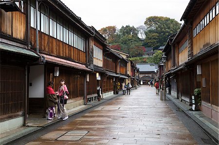 Wooden houses, Higashi Chaya district (Geisha district), Kanazawa, Ishikawa Prefecture, Central Honshu, Japan, Asia Foto de stock - Con derechos protegidos, Código: 841-08102251