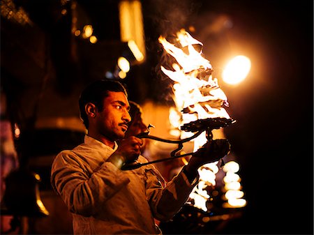 religious places india - Puja Ceremony, Ghat, Mathura, Uttar Pradesh, India, Asia Stock Photo - Rights-Managed, Code: 841-08102290