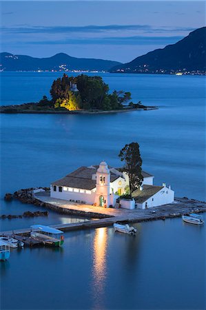 Famous monastery convent of Panagia Vlahernon off Kanoni Peninsula in Kerkyra, Corfu, Ionian Islands, Greek Islands, Greece, Europe Photographie de stock - Rights-Managed, Code: 841-08149595