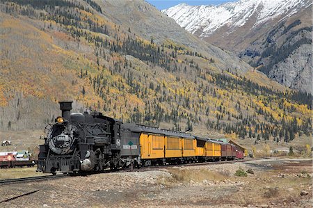 rail transport - Durango and Silverton Narrow Gauge Railroad, Silverton, Colorado, United States of America, North America Photographie de stock - Rights-Managed, Code: 841-08149655