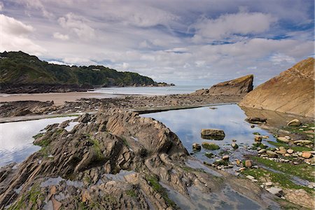simsearch:6119-07651812,k - Rocky ledges at Combe Martin beach in Exmoor National Park, Devon, England, United Kingdom, Europe Stock Photo - Rights-Managed, Code: 841-08211751