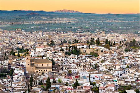 Cityscape of Granada including the Iglesia del Salvador, Granada, Andalucia, Spain, Europe Photographie de stock - Rights-Managed, Code: 841-08211836
