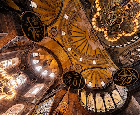 Interior of Hagia Sofia (Aya Sofya), UNESCO World Heritage Site, Sultanahmet, Istanbul, Turkey, Europe Stock Photo - Rights-Managed, Code: 841-08211830