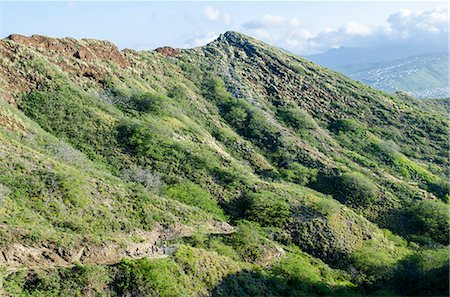 simsearch:841-09229447,k - Hiking in Diamond Head State Monument (Leahi Crater), Honolulu, Oahu, Hawaii, United States of America, Pacific Stock Photo - Rights-Managed, Code: 841-08220938