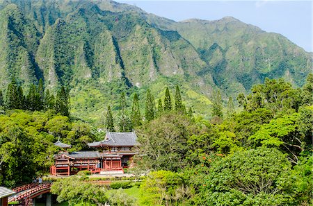 réplica - Byodo-In Temple, Valley of The Temples, Kaneohe, Oahu, Hawaii, United States of America, Pacific Foto de stock - Con derechos protegidos, Código: 841-08220956