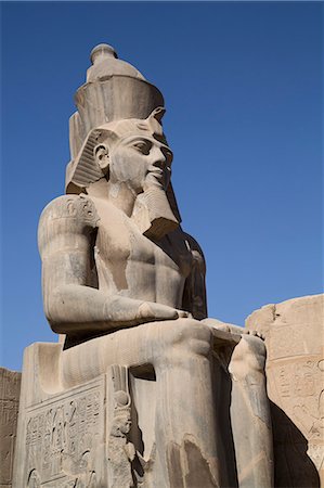 Statue of seated Ramses II, Court of Ramses II, Luxor Temple, Luxor, Thebes, UNESCO World Heritage Site, Egypt, North Africa, Africa Stock Photo - Rights-Managed, Code: 841-08220999