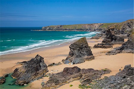 Bedruthan Steps, Newquay, Cornwall, England, United Kingdom, Europe Stock Photo - Rights-Managed, Code: 841-08244142