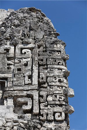 simsearch:841-08244217,k - Chac masks, Structure XX, Chicanna, Mayan archaeological site, mixture of Chenes and Rio Bec styles, Late Classic Period, Campeche, Mexico, North America Stock Photo - Rights-Managed, Code: 841-08244210