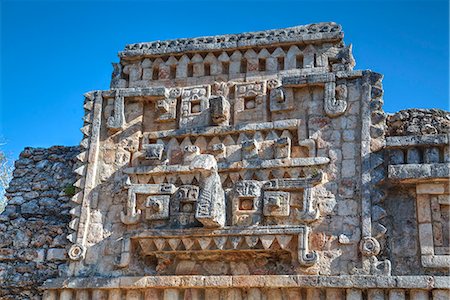 Chac Rain God mask, The Palace, Xlapak, Mayan archaeological site, Yucatan, Mexico, North America Stock Photo - Rights-Managed, Code: 841-08244232