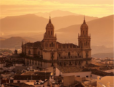 Jaen Cathedral at sunset, Jaen, Andalucia, Spain, Europe Photographie de stock - Rights-Managed, Code: 841-08244309