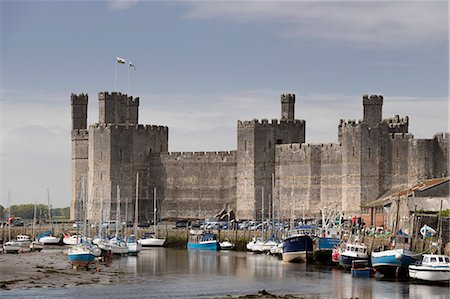 Caernarfon Castle from the southeast, UNESCO World Heritage Site, Wales, United Kingdom, Europe Stock Photo - Rights-Managed, Code: 841-08240022