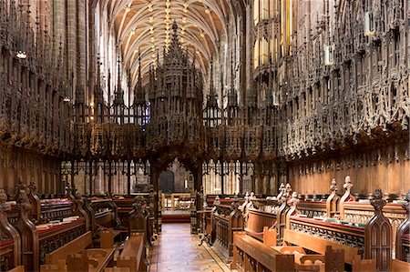 Chester Cathedral choir looking West, Cheshire, England, United Kingdom, Europe Fotografie stock - Rights-Managed, Codice: 841-08240034