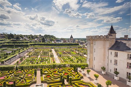 The maze-like gardens at the Chateau of Villandry, UNESCO World Heritage Site, Loire Valley, Indre et Loire, Centre, France, Europe Photographie de stock - Rights-Managed, Code: 841-08240154
