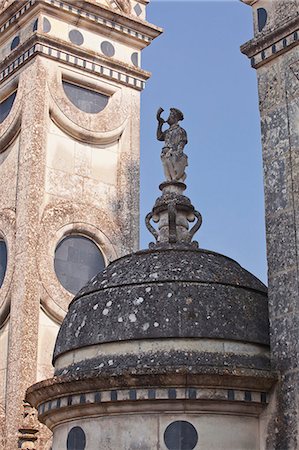 simsearch:841-08240188,k - A stone carving of a hunter on one of the domes on the Chateau de Chambord's roof, UNESCO World Heritage Site, Loir-et-Cher, Centre, France, Europe Stock Photo - Rights-Managed, Code: 841-08240234