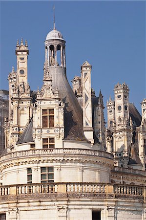 simsearch:841-08240165,k - Detail shot of the roof of the Chateau de Chambord, UNESCO World Heritage Site, Loir-et-Cher, Centre, France, Europe Stockbilder - Lizenzpflichtiges, Bildnummer: 841-08240232