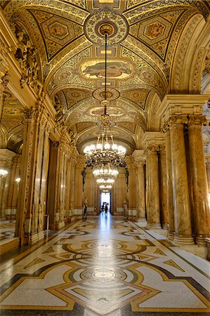 Opera Garnier, frescoes and ornate ceiling by Paul Baudry, Paris, France, Europe Photographie de stock - Rights-Managed, Code: 841-08243960