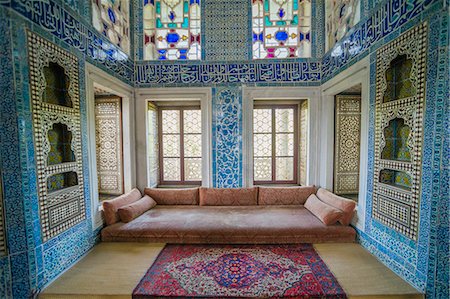 summerhouse - Summerhouse interior at Topkapi Palace, UNESCO World Heritage Site, Istanbul, Turkey, Europe Photographie de stock - Rights-Managed, Code: 841-08279005