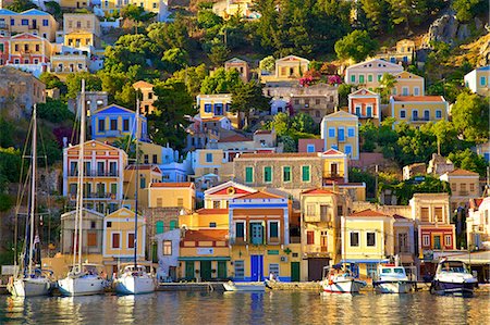 Symi Harbour, Symi, Dodecanese, Greek Islands, Greece, Europe Photographie de stock - Rights-Managed, Code: 841-08279017