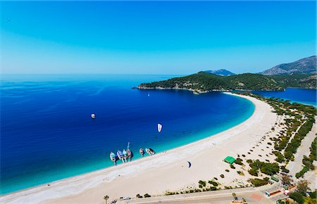 Blue Lagoon and Belcekiz beach, Oludeniz near Fethiye, Aegean Turquoise coast, Mediterranean region, Anatolia, Turkey, Asia Minor, Eurasia Photographie de stock - Rights-Managed, Code: 841-08279355