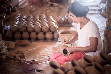 Oh Bo Pottery Shed, Twante, near Yangon, Myanmar (Burma), Asia Stock Photo - Rights-Managed, Code: 841-08357234