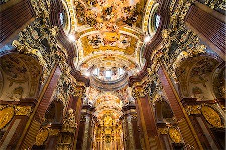 Beautiful church in Melk Abbey, UNESCO World Heritage Site, Wachau, Austria, Europe Stock Photo - Rights-Managed, Code: 841-08357422