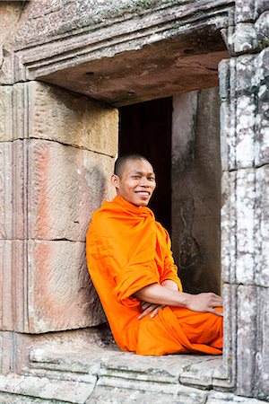 simsearch:841-05845837,k - Monk at the Bayon temple, Angkor, UNESCO World Heritage Site, Siem Reap, Cambodia, Indochina, Southeast Asia, Asia Foto de stock - Con derechos protegidos, Código: 841-08357430