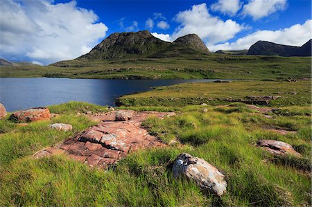 rock outcrop - Loch Bad a' Ghaill, Sutherland, Scotland, United Kingdom, Europe Stock Photo - Rights-Managed, Code: 841-08357477