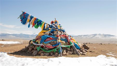 stones isolated - An ovoo, traditional place of worship in the middle of the Mongolian countrtyside, Mongolia, Central Asia, Asia Stock Photo - Rights-Managed, Code: 841-08357488