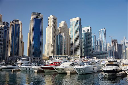 dubai skylines - Dubai Marina, Dubai, United Arab Emirates, Middle East Stock Photo - Rights-Managed, Code: 841-08357605