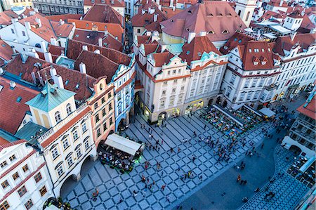 prag - Looking down on Old Town Square, UNESCO World Heritage Site, Prague, Czech Republic, Europe Stockbilder - Lizenzpflichtiges, Bildnummer: 841-08357663