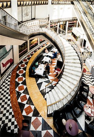 spiral staircase - Art Deco interior of Quartier 206 Shopping Centre, Friedrichstrasse, Berlin, Germany, Europe Stock Photo - Rights-Managed, Code: 841-08357775