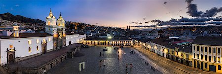 plaza san francisco - Plaza de San Francisco and Church and Convent of San Francisco at night, Old City of Quito, UNESCO World Heritage Site, Ecuador, South America Stock Photo - Rights-Managed, Code: 841-08420977